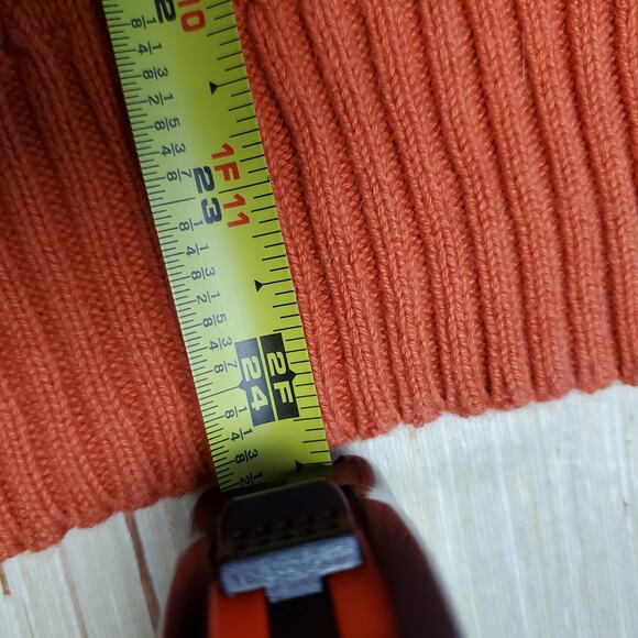 ST. JOHN'S BAY Orange Turtle Neck Cable Knit Sweater - Picture 6 of 10
